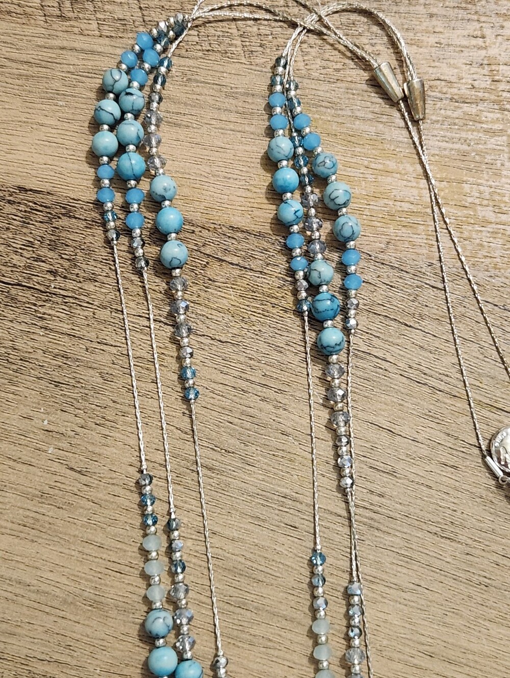 Jones New York Long Silver And Blue Necklace - Picture 6 of 10